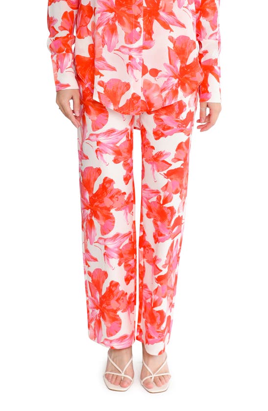 Shop Wayf Brielle Floral Pants In Pink Hibiscus