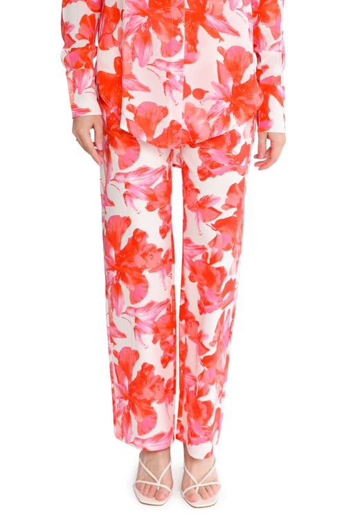 Brielle Floral Pants in Pink Hibiscus