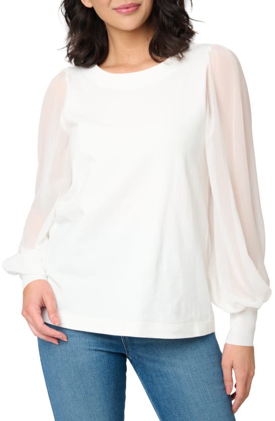 Shop Gibsonlook Long Sleeve Top In Ivory