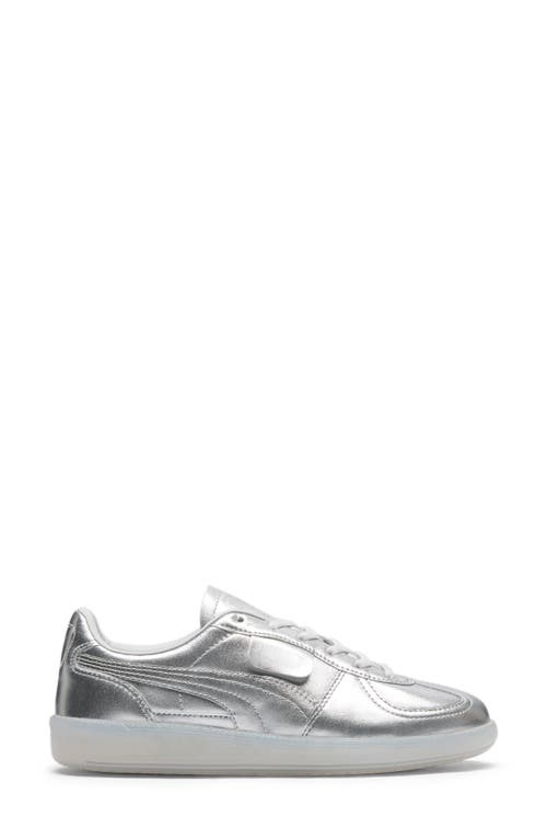 Shop Puma Palermo Chrome Sneaker In  Silvereather Gray