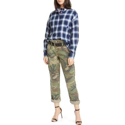 Rta Sallinger Belted Camo Cargo Pants, Green