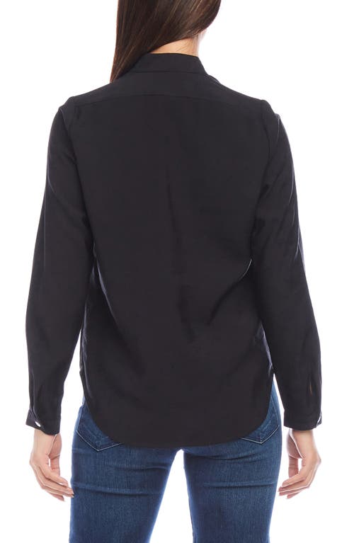 Shop Karen Kane Pintuck Pleated Crepe Top In Black