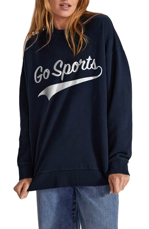 Favorite Daughter Go Sport Sweatshirt Navy at Nordstrom,