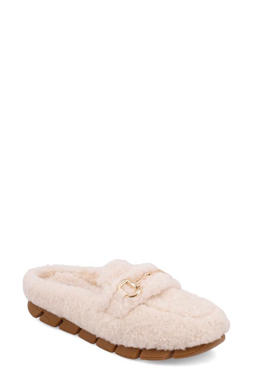 Shop Mia Limited Edition Cocoa Faux Shearling Slipper In Off White