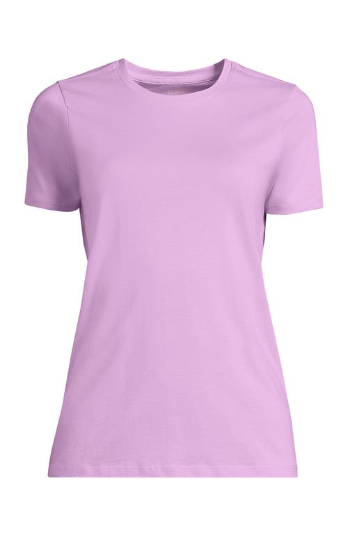 Shop Lands' End Relaxed Supima Cotton Crew Neck T-shirt In Pink Amethyst