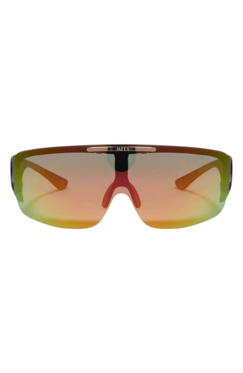 Sobe 136mm Shield Sunglasses in Matte Black/Red Mirror Shield