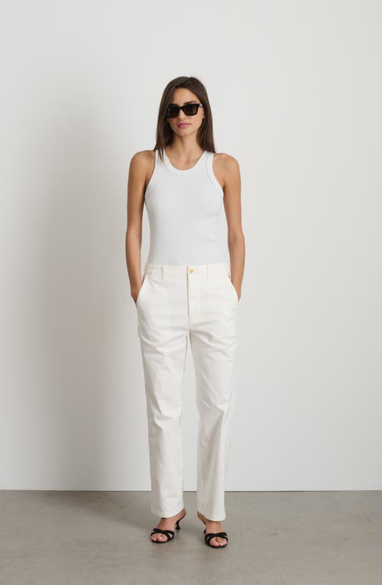 Shop Alex Mill Utility High Waist Chino Pants In White