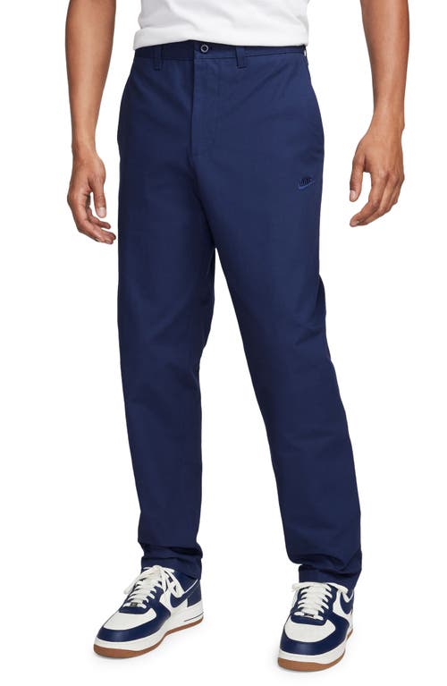 Nike Club Flat Front Straight Leg Chinos In Midnight Navy/midnight Navy