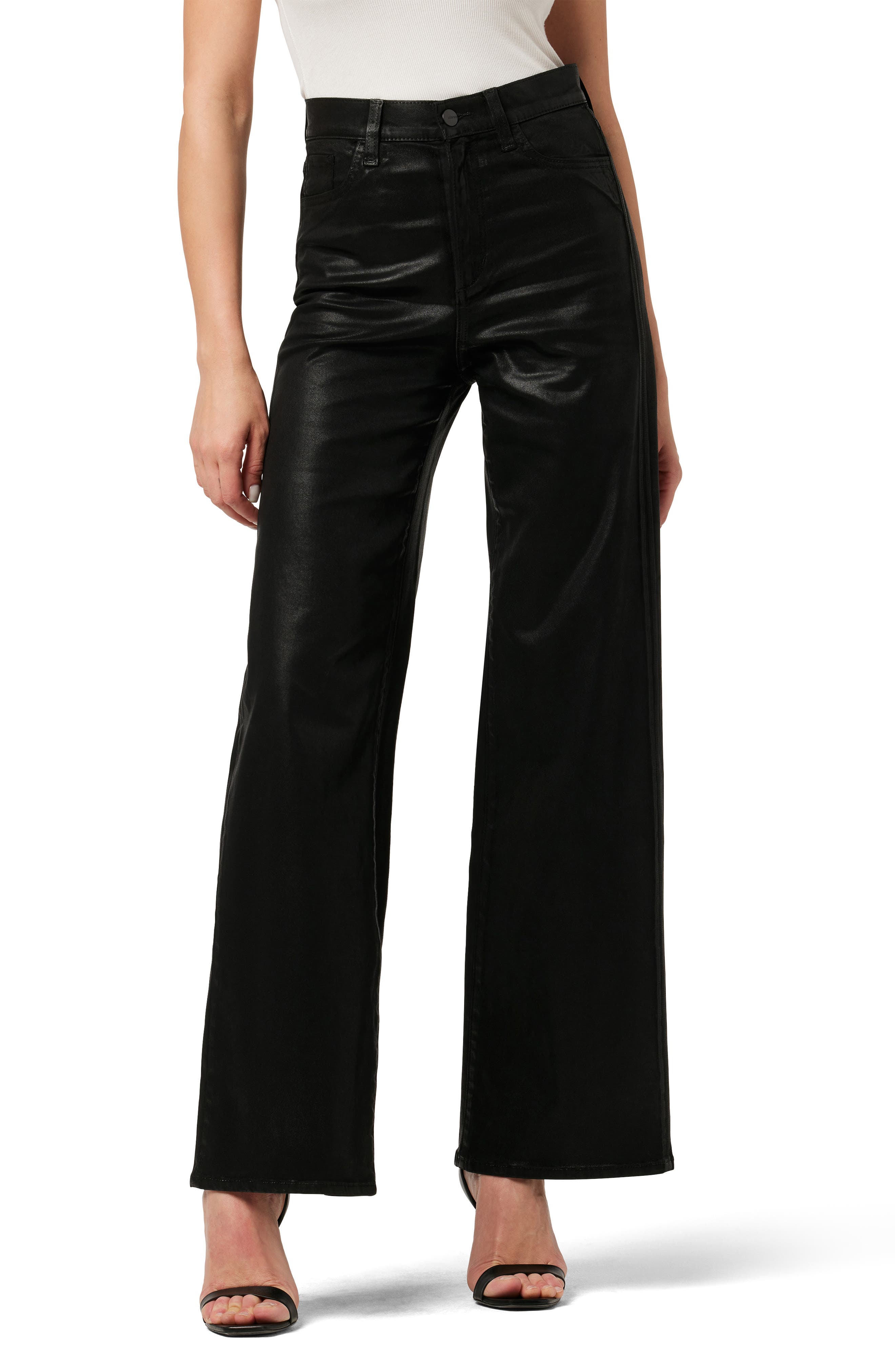 Joe's The Mia Coated High Waist Wide Leg Jeans