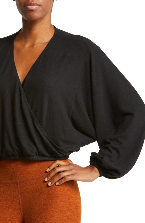 Shop Beyond Yoga Wrapped Up Pullover In Black