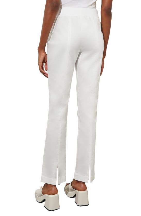 Shop Ming Wang Straight Leg Pull-on Pants In White