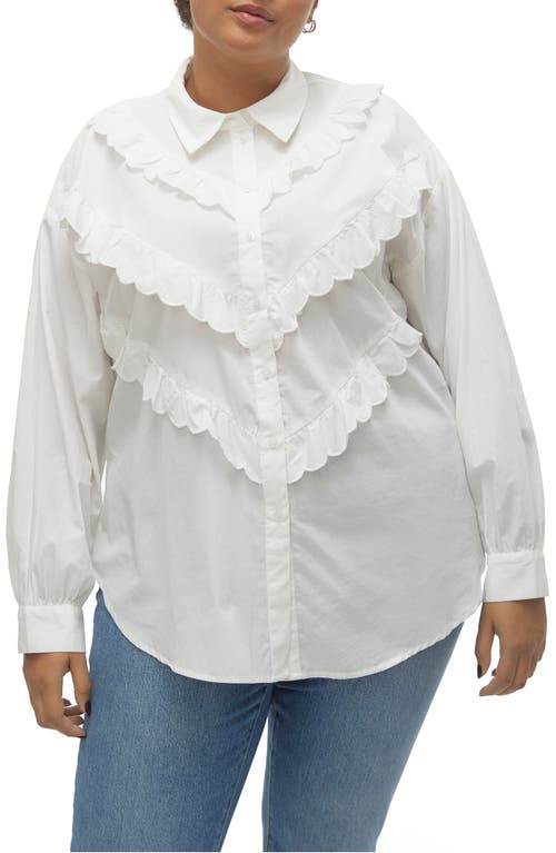 Curve Beate Scallop Ruffle Shirt in Snow White