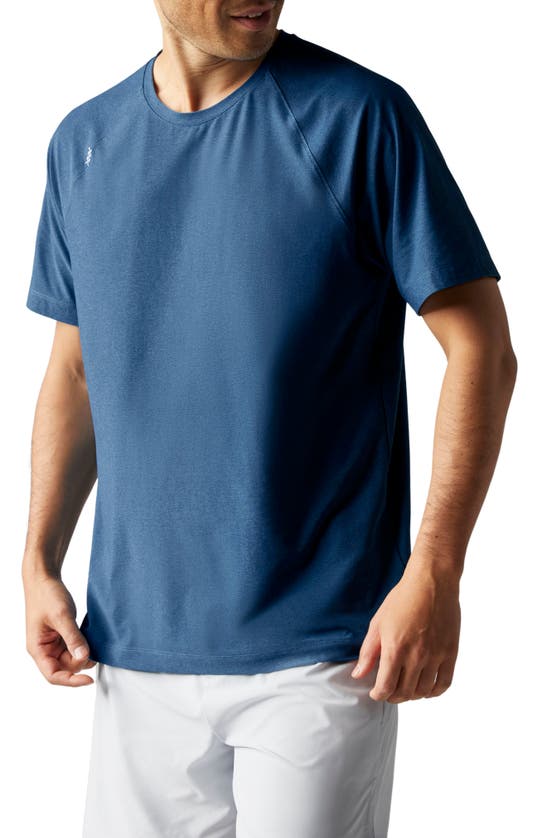 Rhone Reign Athletic Short Sleeve T-shirt In Blue Spruce Heather