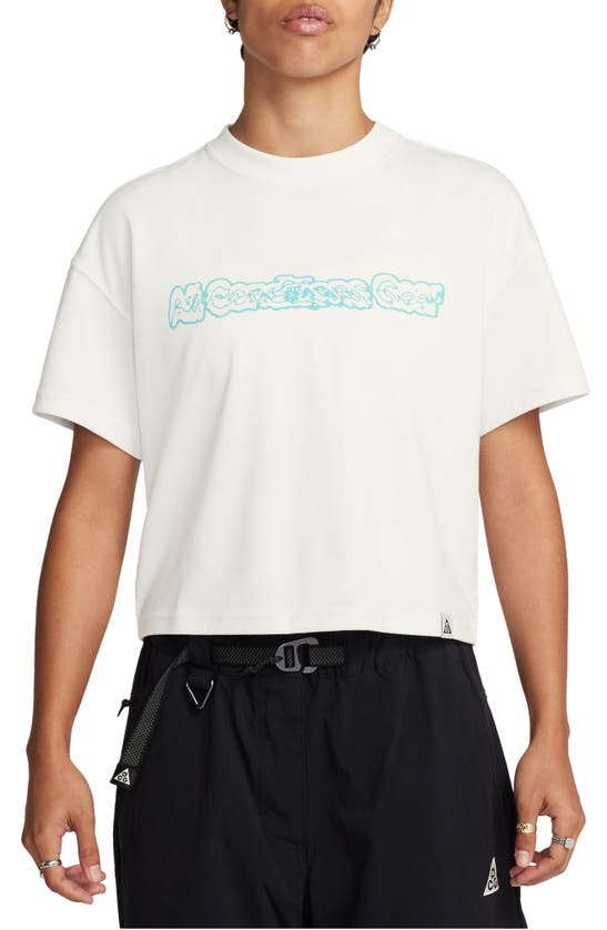 Shop Nike Dri-fit Adv Oversize Graphic T-shirt In Summit White