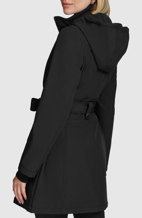 Andrew Marc Quinn Water Resistant Belted Trench Coat In Black