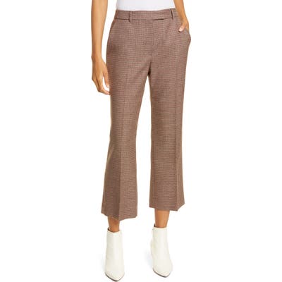 Judith & Charles Carrara Crop Flare Wool Pants, Beige