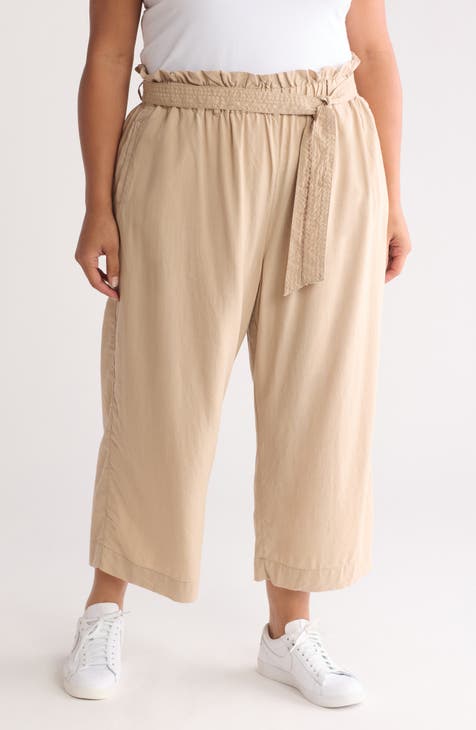 Paperbag Waist Wide Leg Pants (Plus)