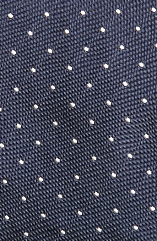 Ralph Lauren Purple Label Pin Dot Silk Peau De Soie Tie In Navy
