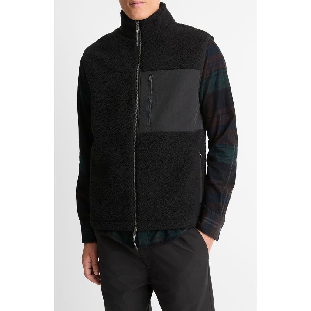 Vince Fleece Vest In Black