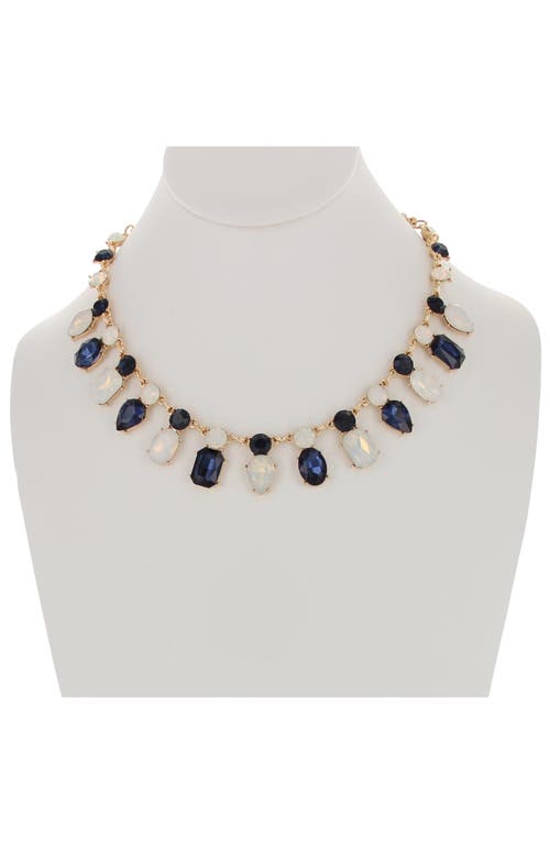 Shop Olivia Welles Oriana Mixed Crystal Collar Necklace In Gold/blue