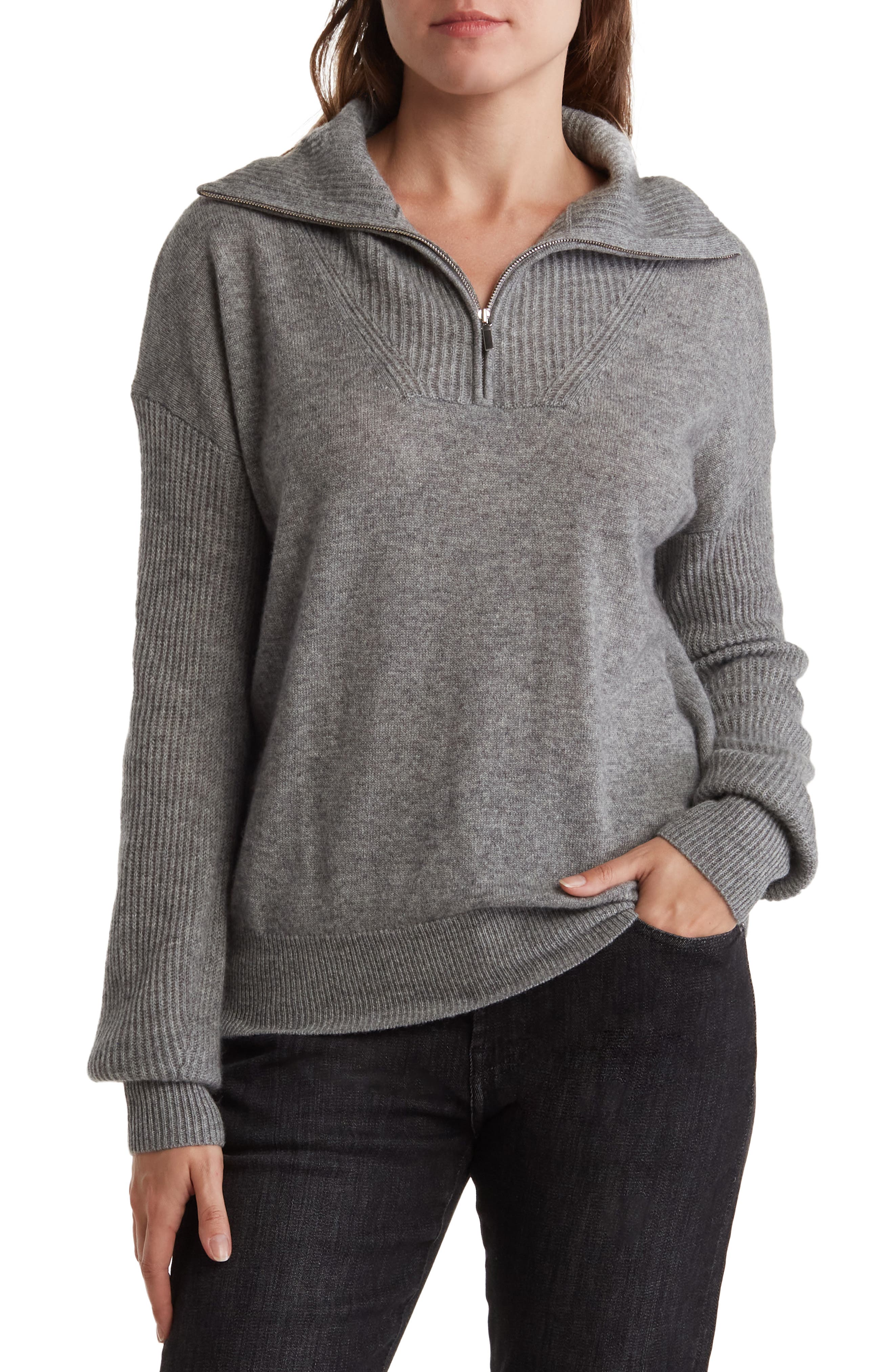 Amicale 1/4 Zip Cashmere Pullover 