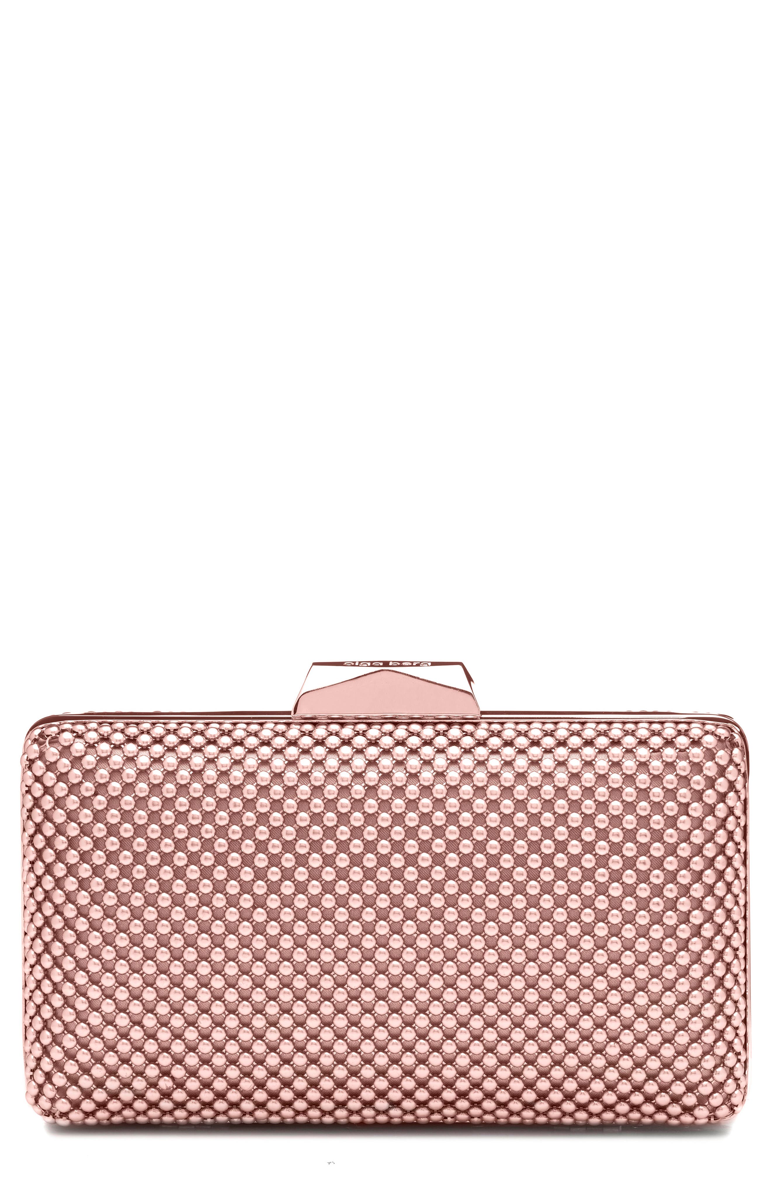 pink evening clutch