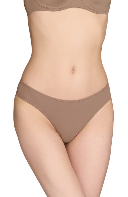 Shop Cuup The Cotton Thong In Taupe