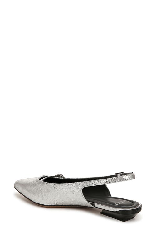 Shop Sarto By Franco Sarto Emma Slingback Pointed Toe Flat In Silver