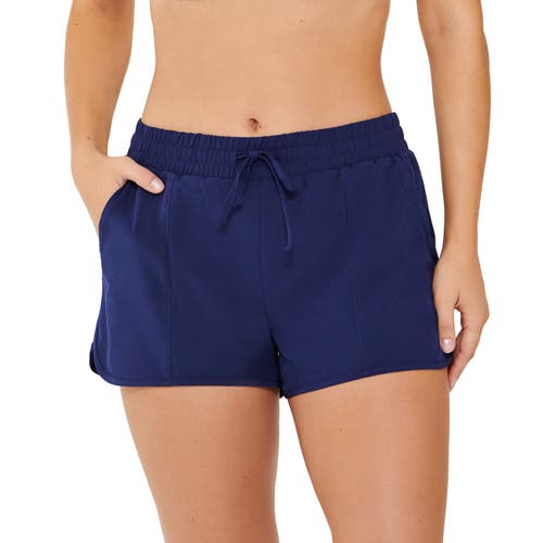 Shop Christina Essentials Bottom Tactel Swimshort In Navy