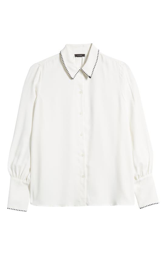 Shop Halogen (r) Embroidered Button-up Shirt In New Ivory