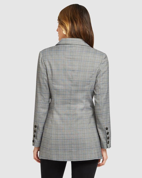 Shop Belle & Bloom Too Cool For Work Plaid Blazer In Charcoal