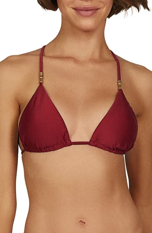 Lucy Solid Triangle Bikini Top in Red