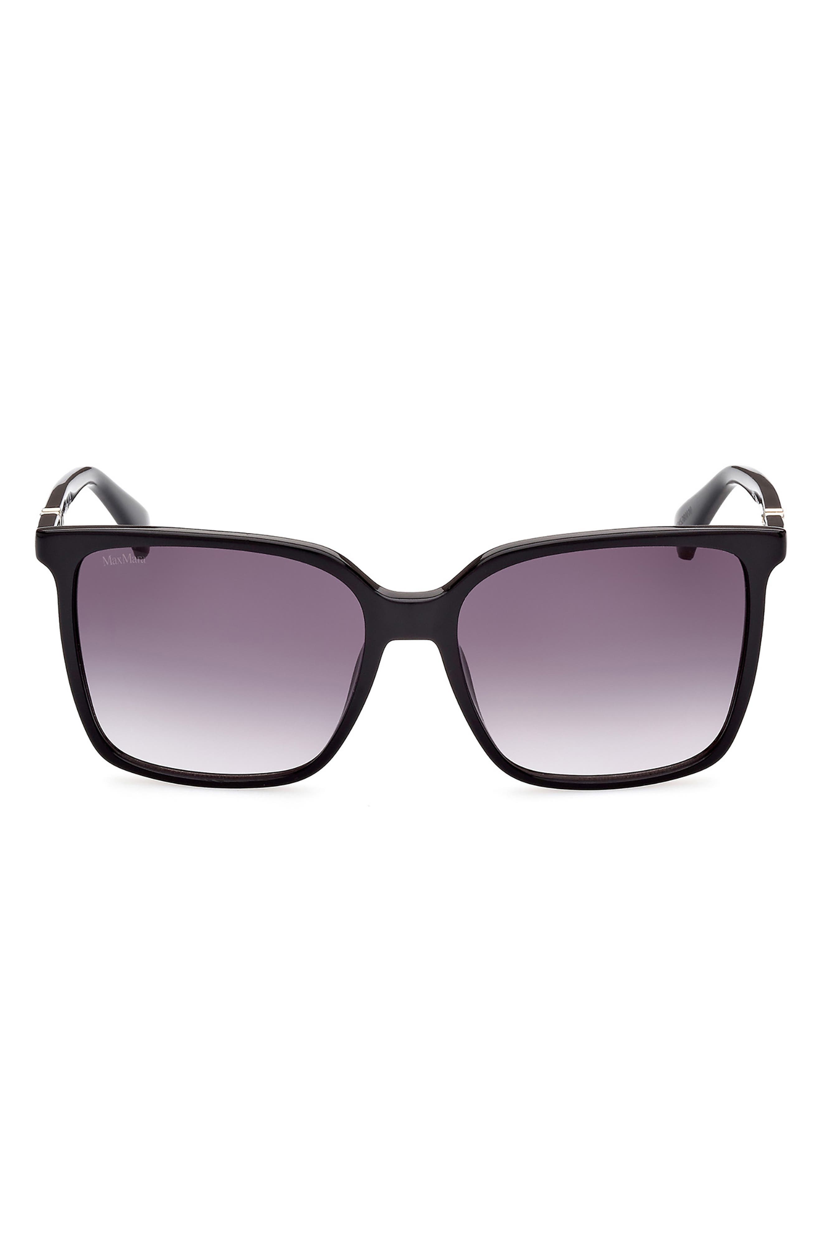 Max Mara 57mm Gradient Square Sunglasses In Shiny Black  display picture 2