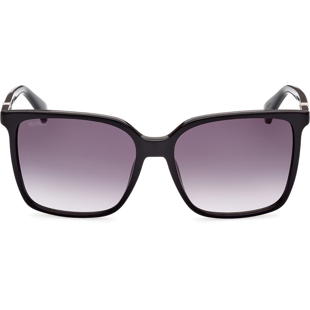 Max Mara 57mm Gradient Square Sunglasses In Black
