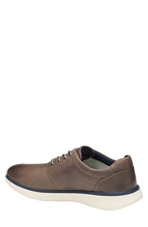 Shop Johnston & Murphy Xc4® Prentiss Waterproof Plain Toe Derby In Stone Oiled Full Grain