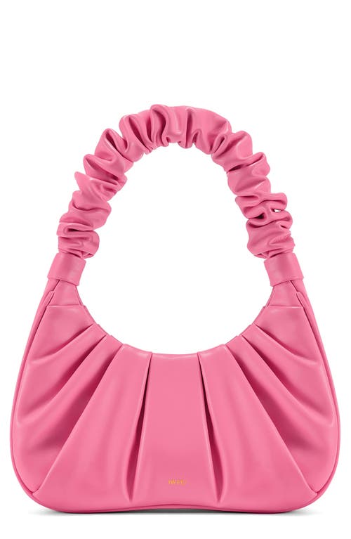 Gabbi Ruched Faux Leather Hobo in Pink