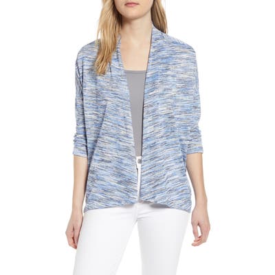 Bobeau Luann Open Front Cardigan, Blue
