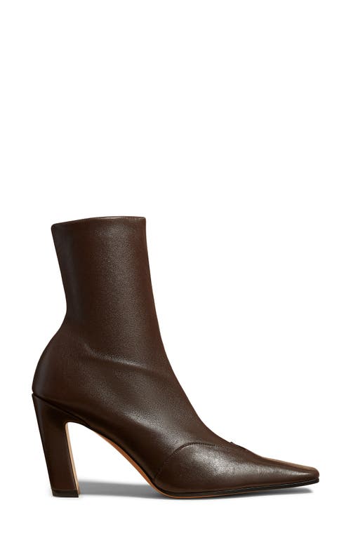 Khaite Nevada Square Toe Bootie In Dark Brown