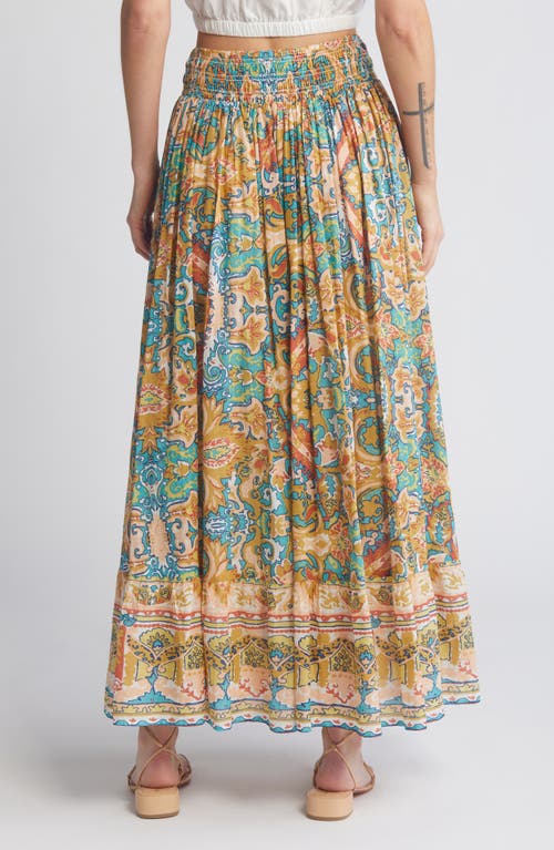 Shop Cleobella Raelynn Print Organic Cotton Maxi Skirt In Las Palmas Print