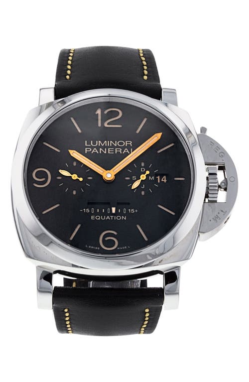 Shop Watchfinder & Co. Panerai  Luminor 1950 Leather Strap Watch, 47mm In Black