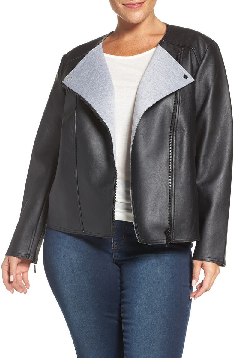MICHAEL Michael Kors Bonded Faux Leather Jacket (Plus Size) | Nordstrom