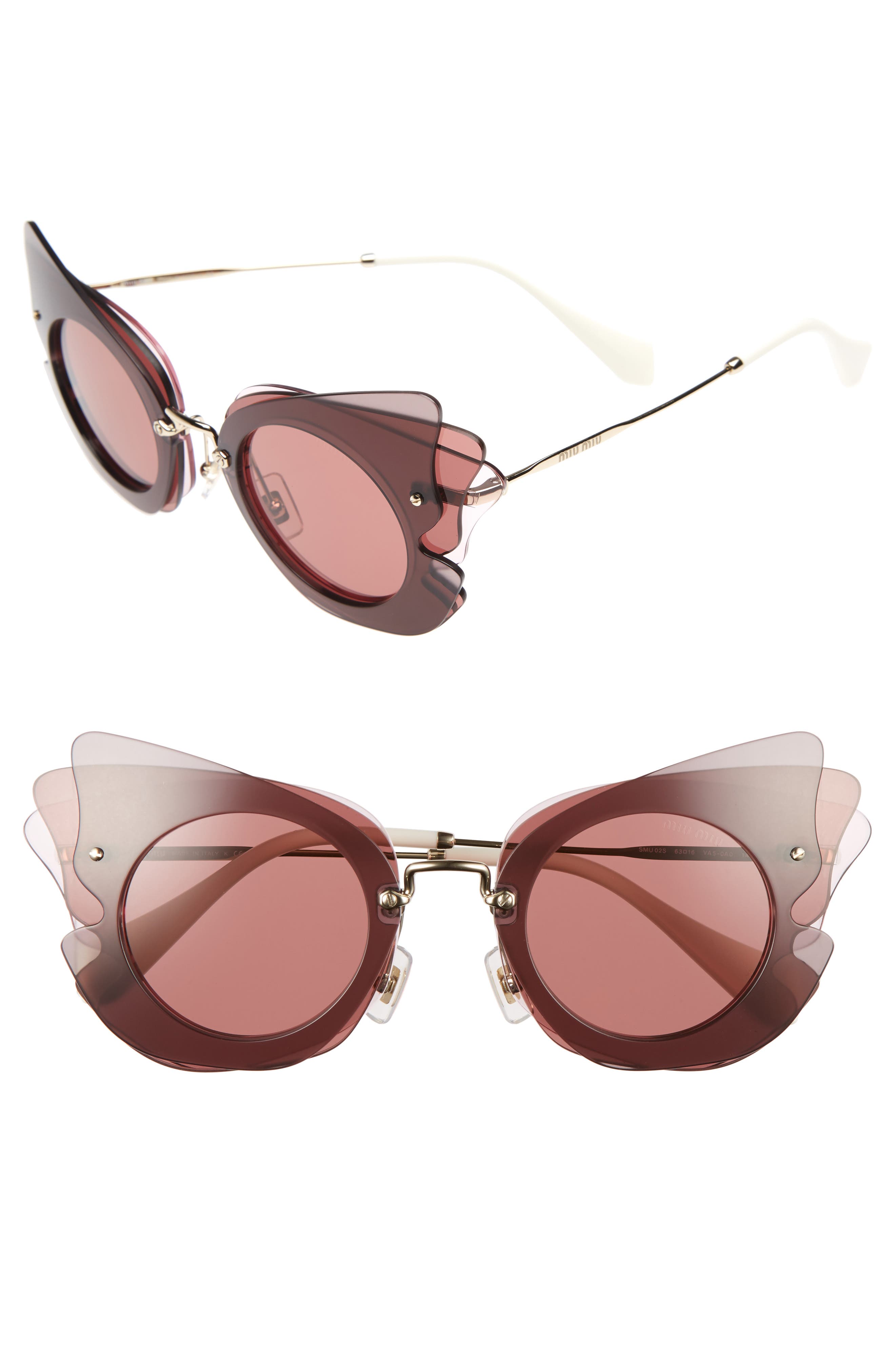 Download Miu Miu 63mm Layered Butterfly Sunglasses Hautelook