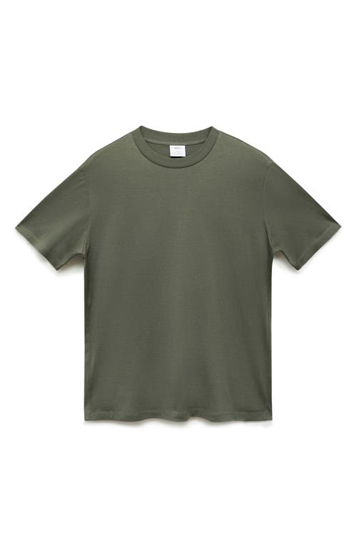 Shop Mango Slim Fit Cotton T-shirt In Forest Green