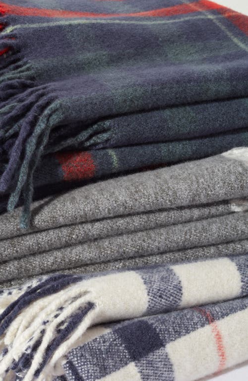 Nordstrom Plaid Fringe Throw Blanket In Grey Onyx