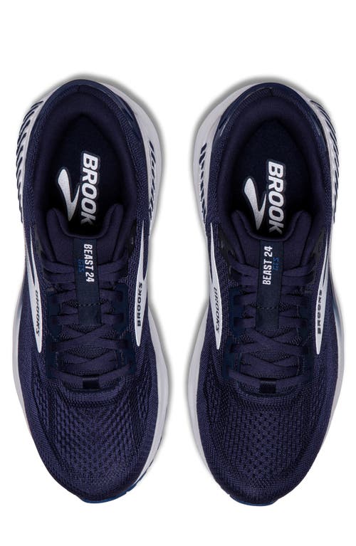 Shop Brooks Beast Gts 24 Running Shoe In Peacoat/true Navy/white