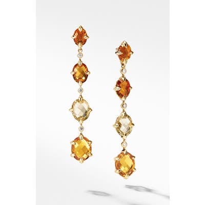 David Yurman Chatelaine 18K Gold Drop Earrings With Diamonds