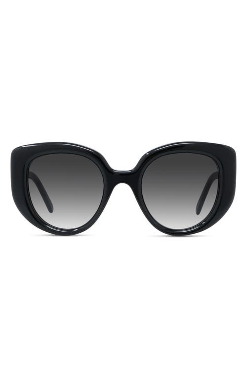 Shop Loewe Curvy 49mm Gradient Butterfly Sunglasses In Shiny Black/gradient Smoke