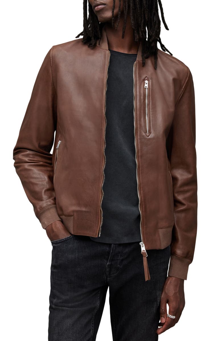 Allsaints Kemble Suede Bomber Jacket Nordstrom