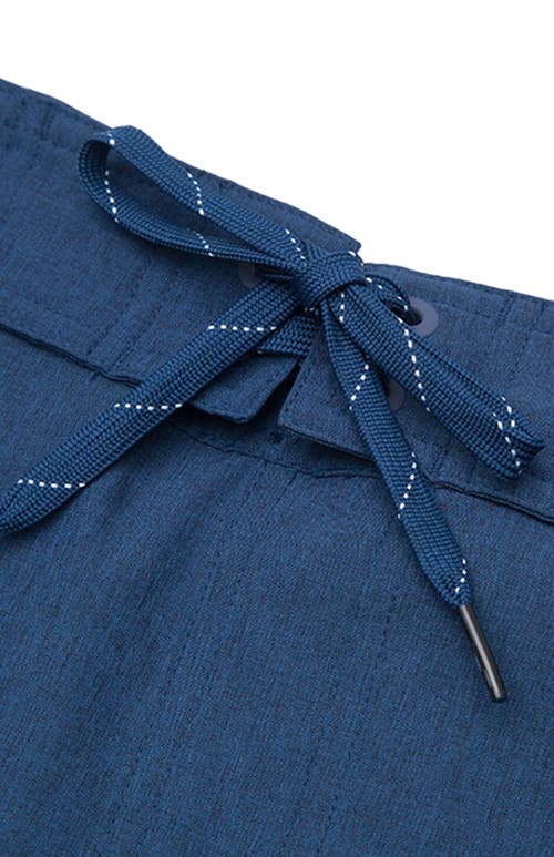 Rokka&rolla Quick-dry Stretch Swim Trunks With Adjustable Waistband In Navy