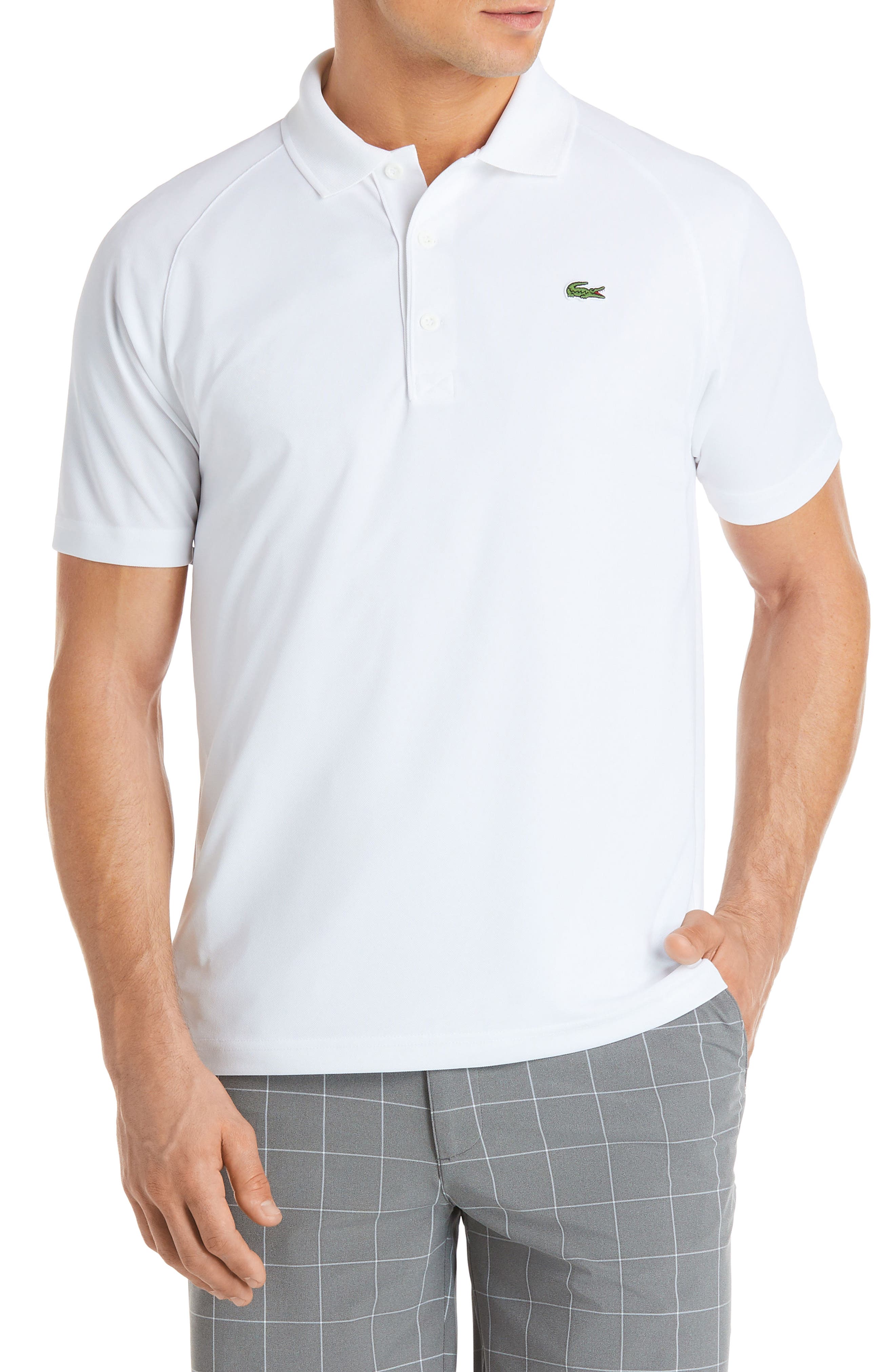 UPC 888464266084 product image for Men's Lacoste Ultra Dry Polo, Size 5(l) - White | upcitemdb.com